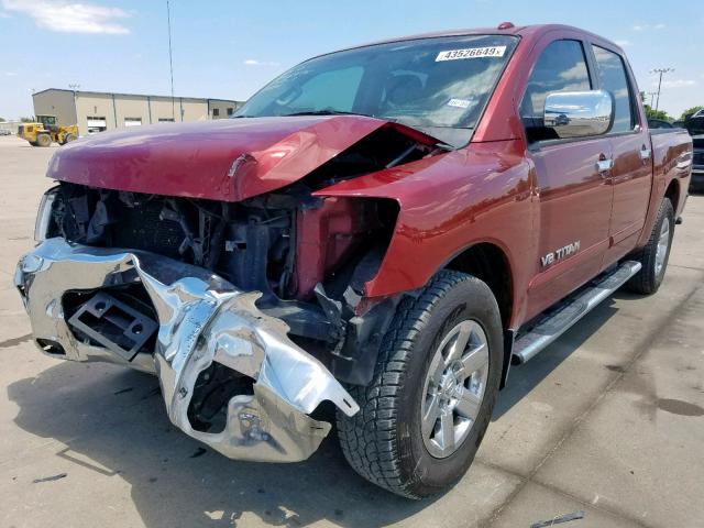 1N6BA0ED6EN515397 - 2014 NISSAN TITAN S RED photo 2