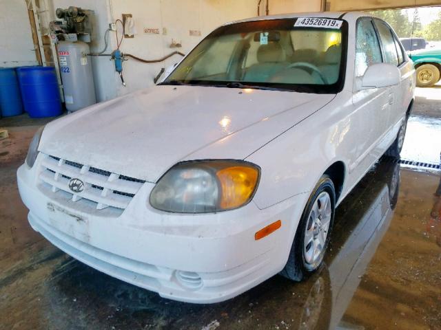 KMHCG45C43U467627 - 2003 HYUNDAI ACCENT GL WHITE photo 2