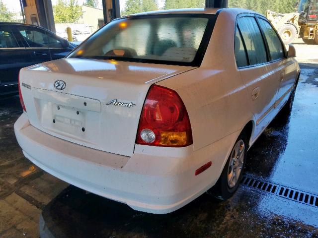 KMHCG45C43U467627 - 2003 HYUNDAI ACCENT GL WHITE photo 4