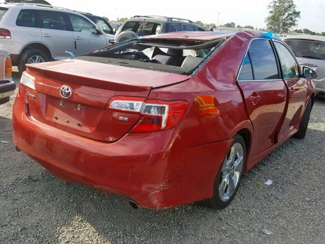 4T1BF1FK4CU619697 - 2012 TOYOTA CAMRY BASE RED photo 4