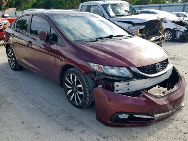 2HGFB2F92FH529090 - 2015 HONDA CIVIC EXL 栗色 照片 1