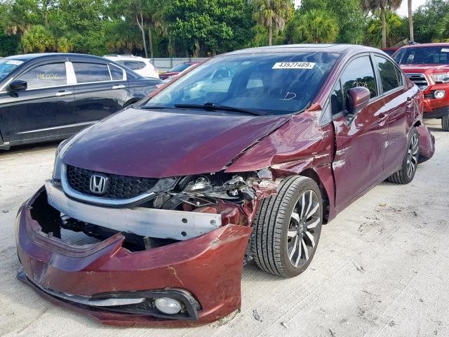 2HGFB2F92FH529090 - 2015 HONDA CIVIC EXL 栗色 照片 2