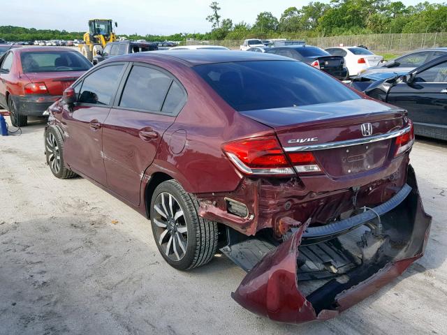 2HGFB2F92FH529090 - 2015 HONDA CIVIC EXL 栗色 照片 3
