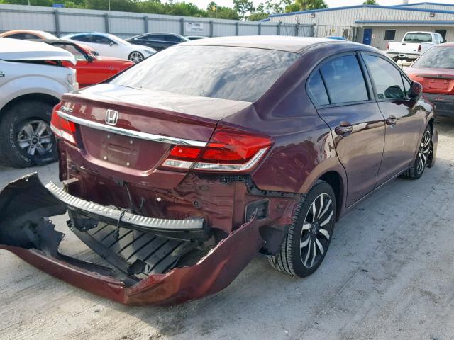 2HGFB2F92FH529090 - 2015 HONDA CIVIC EXL 栗色 照片 4