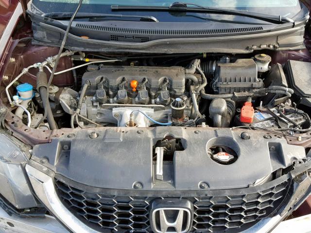 2HGFB2F92FH529090 - 2015 HONDA CIVIC EXL 栗色 照片 7