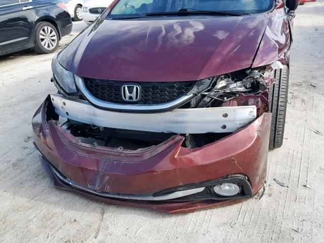 2HGFB2F92FH529090 - 2015 HONDA CIVIC EXL 栗色 照片 9