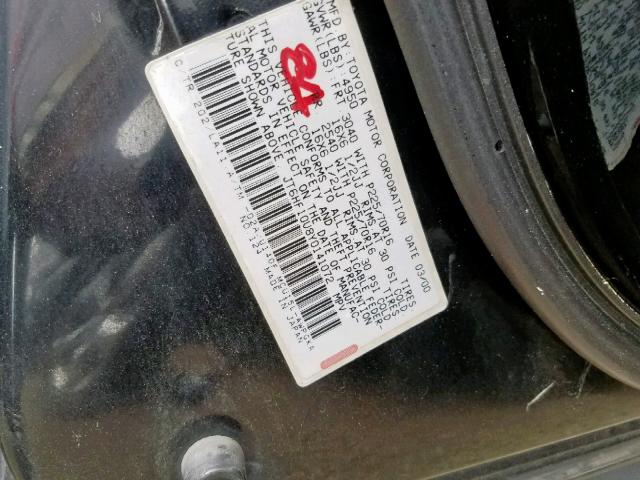 JT6HF10U8Y0141072 - 2000 LEXUS RX 300 BLACK photo 10