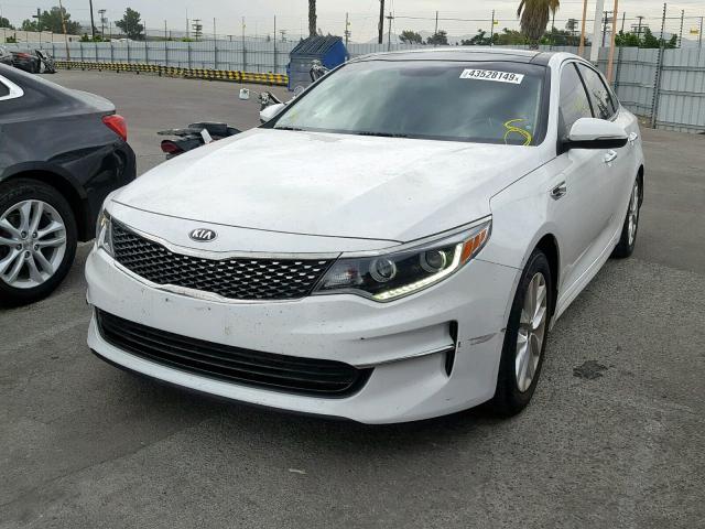 5XXGU4L38GG013023 - 2016 KIA OPTIMA EX WHITE photo 2