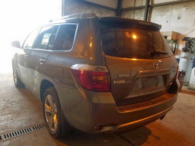 JTEES43A082103913 - 2008 TOYOTA HIGHLANDER GRAY photo 3