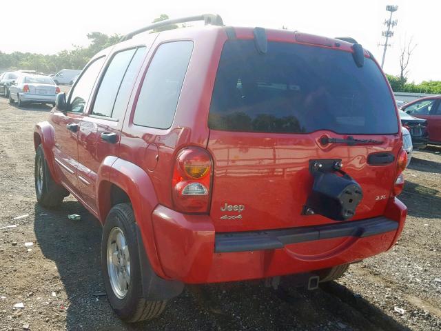 1J4GL58K02W313097 - 2002 JEEP LIBERTY LI RED photo 3