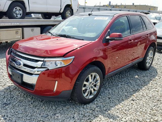 2FMDK4JC1DBC73332 - 2013 FORD EDGE SEL RED photo 2