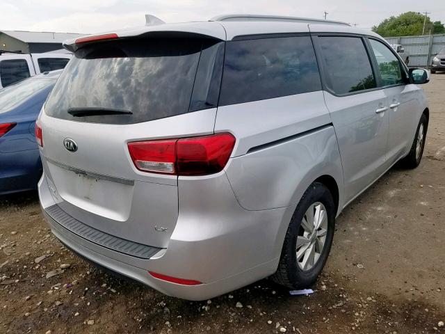 KNDMB5C16F6076504 - 2015 KIA SEDONA LX SILVER photo 4