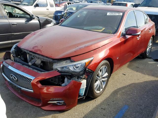 JN1BV7AP1FM354614 - 2015 INFINITI Q50 BASE RED photo 2