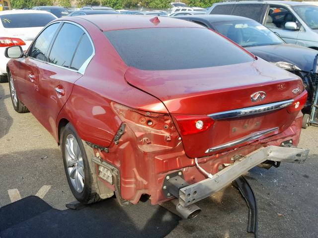 JN1BV7AP1FM354614 - 2015 INFINITI Q50 BASE RED photo 3