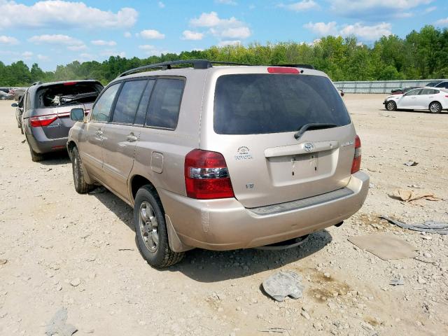 JTEDP21A450048863 - 2005 TOYOTA HIGHLANDER GOLD photo 3