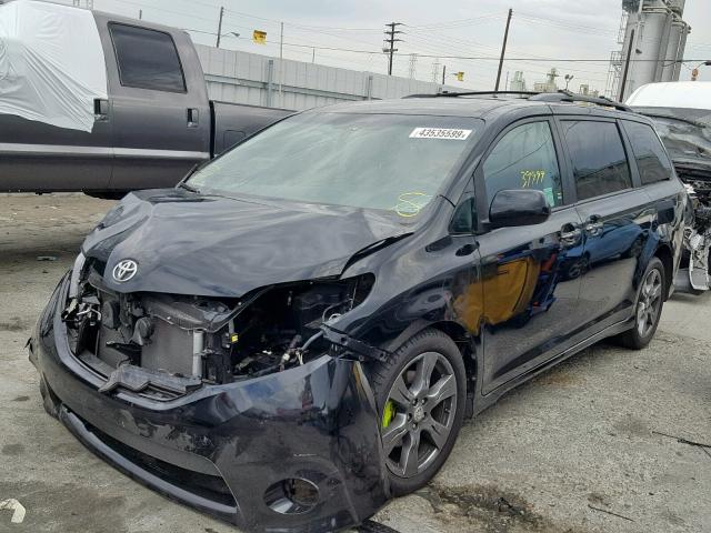 5TDXZ3DC9HS886564 - 2017 TOYOTA SIENNA SE BLACK photo 2