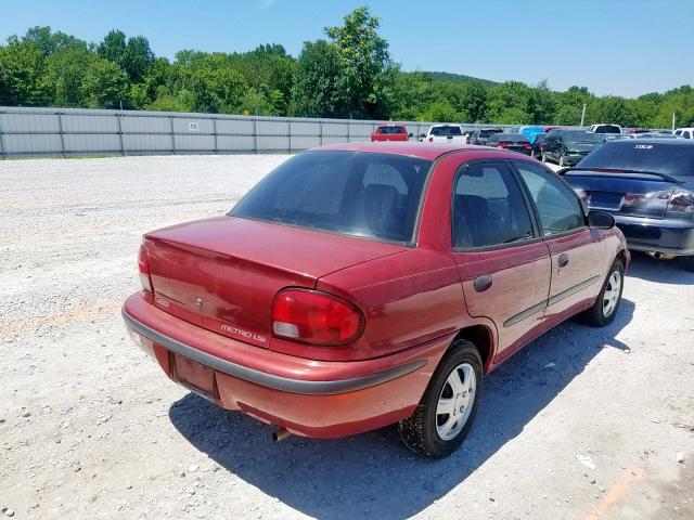 2C1MR5298V6756462 - 1997 GEO METRO LSI RED photo 4