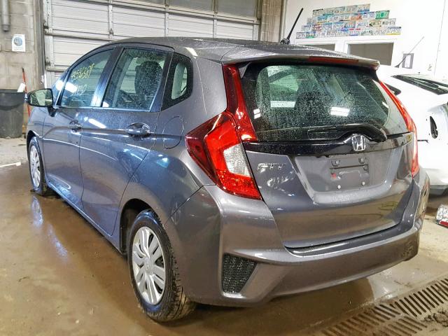 3HGGK5H59FM721172 - 2015 HONDA FIT LX GRAY photo 3