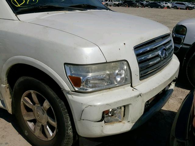 5N3AA08A15N806666 - 2005 INFINITI QX56 WHITE photo 9