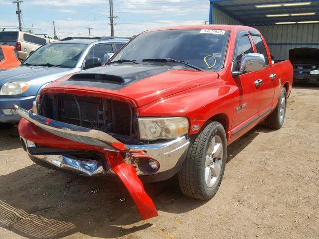 1D7HA18D55S292453 - 2005 DODGE RAM 1500 S RED photo 2