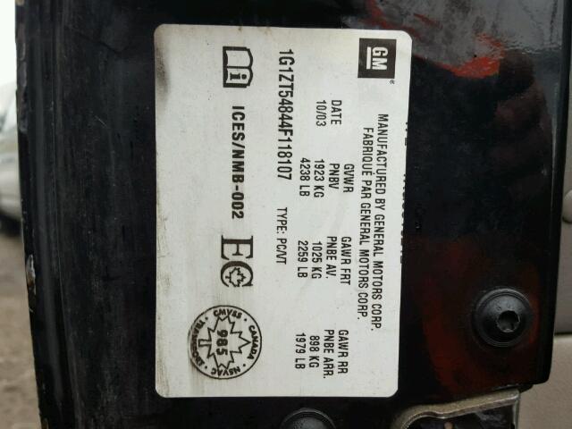 1G1ZT54844F118107 - 2004 CHEVROLET MALIBU LS 黑色 照片 10