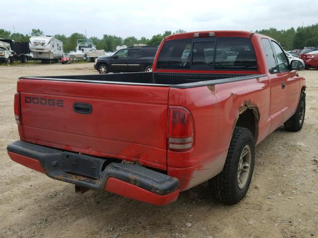 1B7GL22X9YS774565 - 2000 DODGE DAKOTA RED photo 4