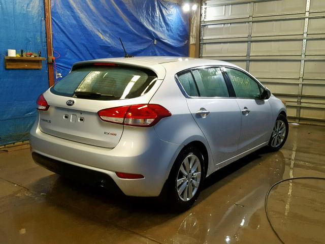 KNAFX5A86F5388853 - 2015 KIA FORTE EX SILVER photo 4