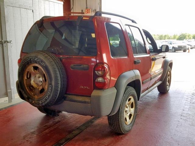 1J4GL48K96W241557 - 2006 JEEP LIBERTY SP RED photo 4