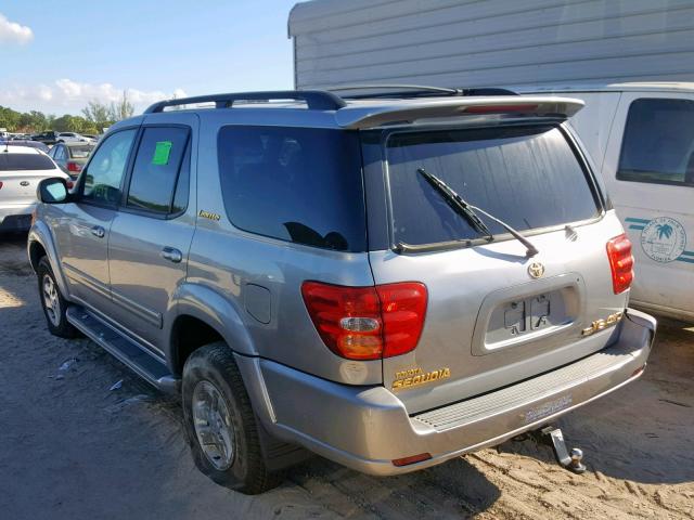 5TDBT48AX2S060713 - 2002 TOYOTA SEQUOIA LI SILVER photo 3