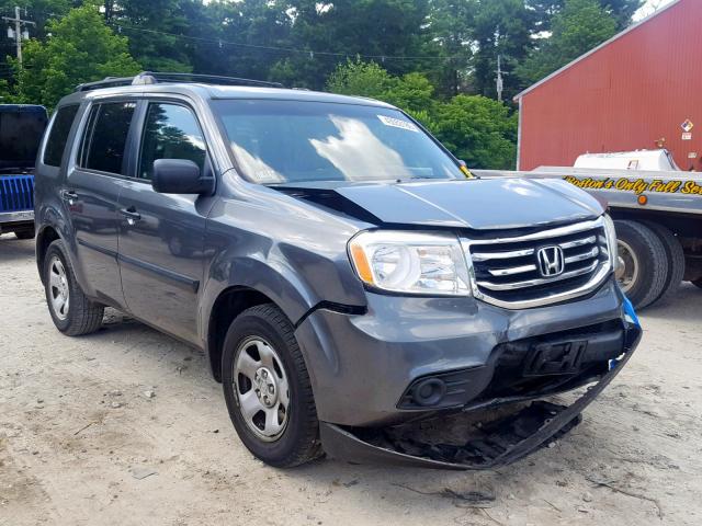 5FNYF4H21CB013358 - 2012 HONDA PILOT LX GRAY photo 1