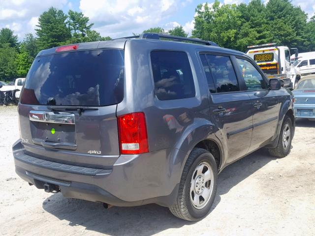 5FNYF4H21CB013358 - 2012 HONDA PILOT LX GRAY photo 4