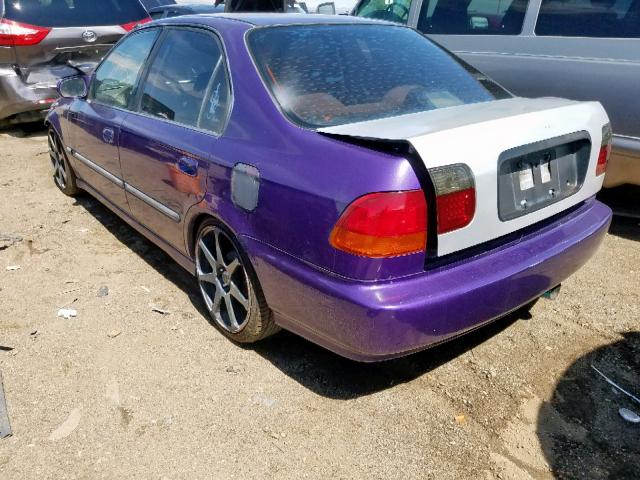 JHMEJ6520VS016399 - 1997 HONDA CIVIC DX PURPLE photo 3