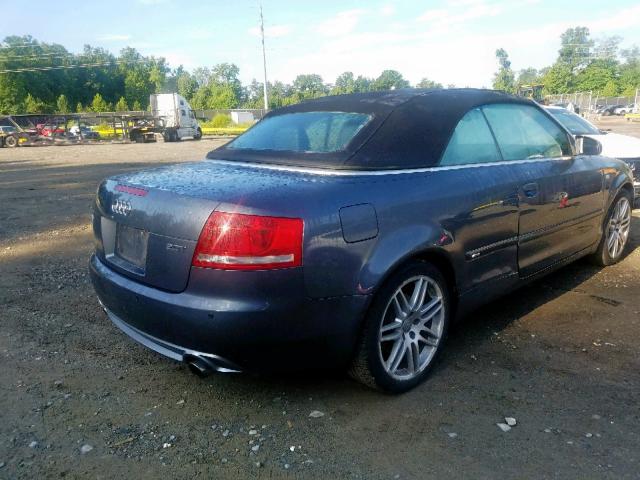 WAUAF48H89K009144 - 2009 AUDI A4 2.0T CA GRAY photo 4