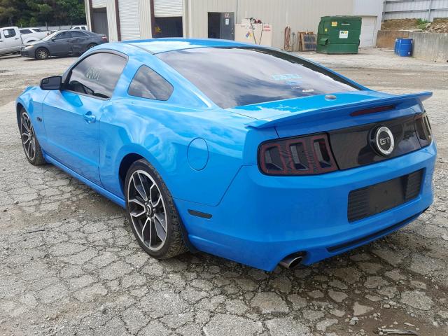 1ZVBP8CF7E5202800 - 2014 FORD MUSTANG GT BLUE photo 3