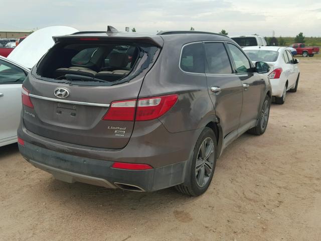 KM8SRDHF6EU074761 - 2014 HYUNDAI SANTA FE L BROWN photo 4