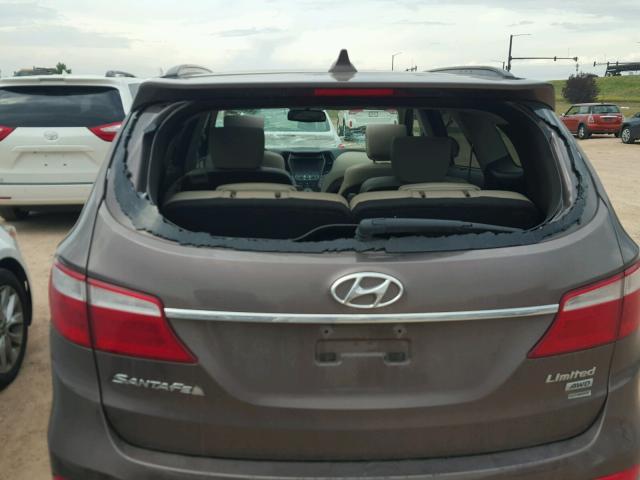 KM8SRDHF6EU074761 - 2014 HYUNDAI SANTA FE L BROWN photo 9