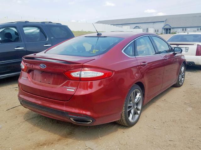 3FA6P0K96FR125827 - 2015 FORD FUSION TIT RED photo 4