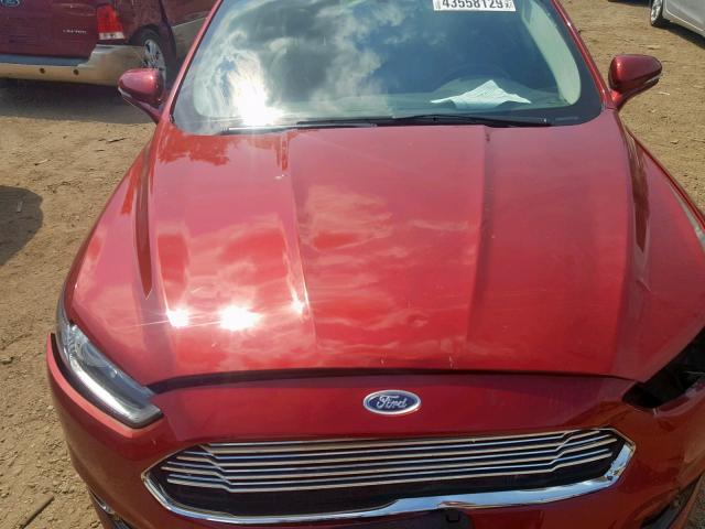 3FA6P0K96FR125827 - 2015 FORD FUSION TIT RED photo 7