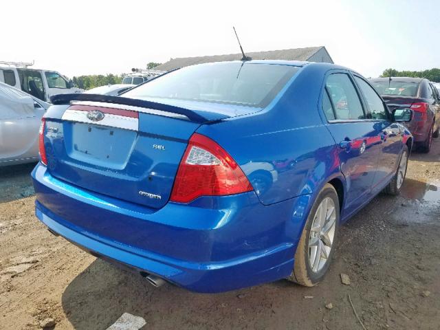 3FAHP0JG4CR432014 - 2012 FORD FUSION SEL BLUE photo 4