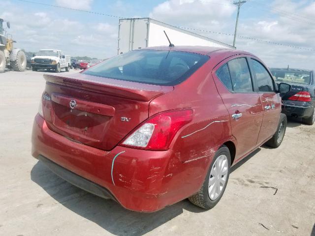 3N1CN7AP4HL817329 - 2017 NISSAN VERSA S RED photo 4