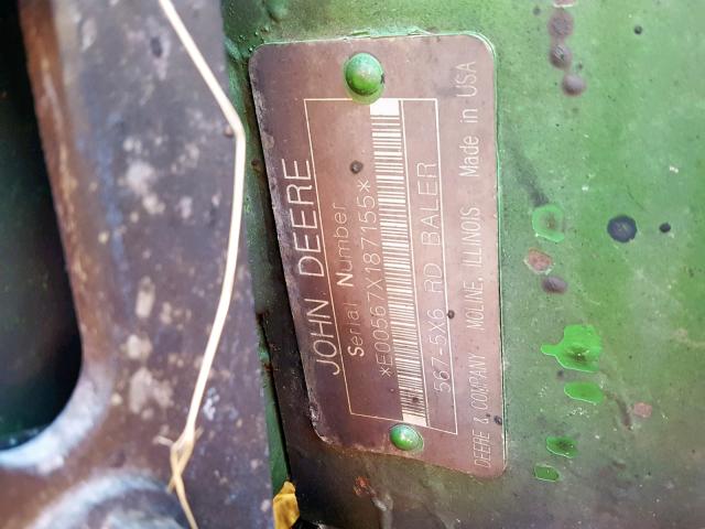 E00567X187155 - 2001 JOHN DEERE MULCHER GREEN photo 10