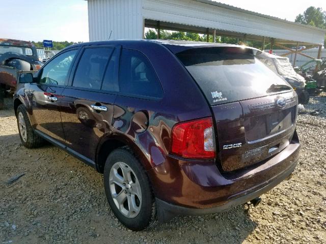 2FMDK3JC4BBB23934 - 2011 FORD EDGE SEL BURGUNDY photo 3