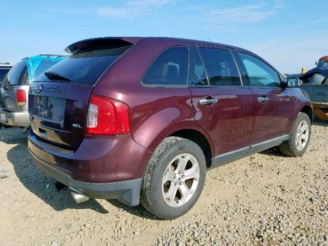 2FMDK3JC4BBB23934 - 2011 FORD EDGE SEL BURGUNDY photo 4