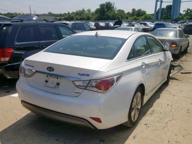 KMHEC4A44DA102015 - 2013 HYUNDAI SONATA HYB WHITE photo 4