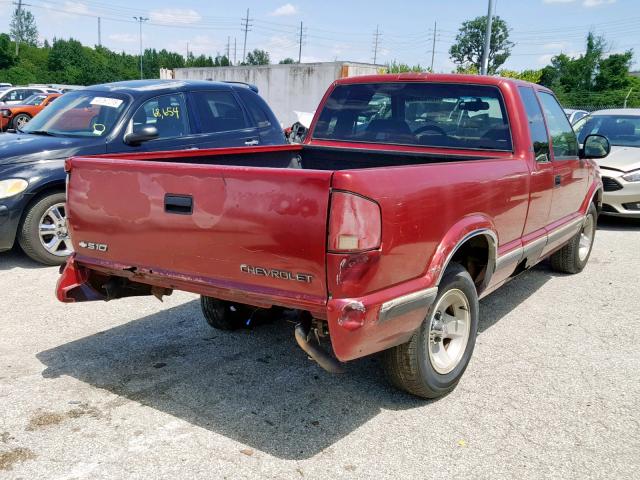 1GCCS19X0T8208835 - 1996 CHEVROLET S TRUCK S1 RED photo 4