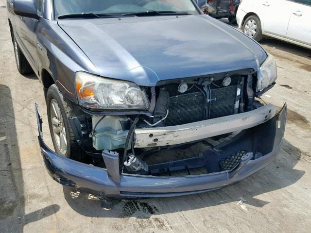 JTEEW21A060004657 - 2006 TOYOTA HIGHLANDER BLUE photo 9