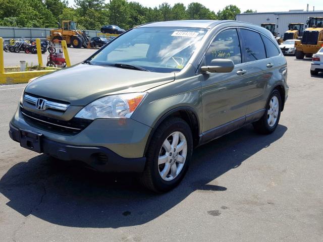 JHLRE48757C097449 - 2007 HONDA CR-V EXL GREEN photo 2