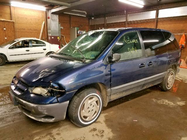 2B4GP45G5YR606013 - 2000 DODGE CARAVAN SE BLUE photo 2