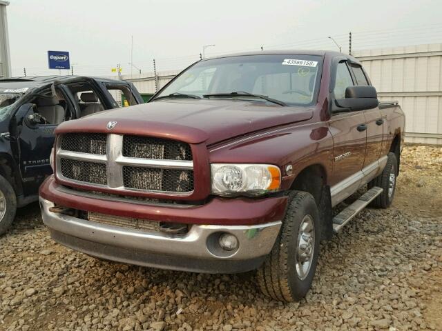 1D3KU28C83J554075 - 2003 DODGE RAM 2500 S BURGUNDY photo 2