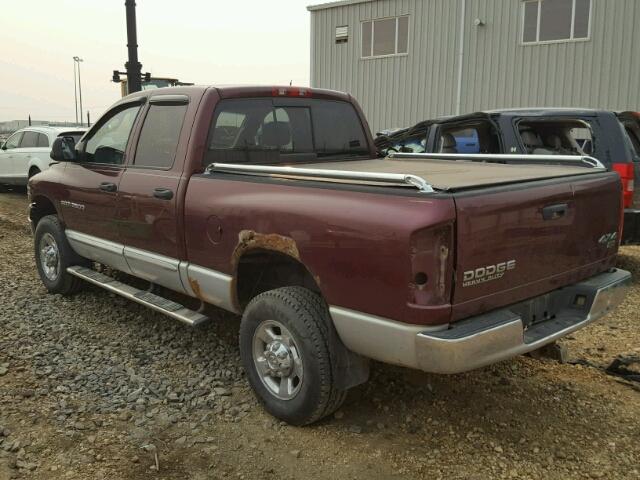 1D3KU28C83J554075 - 2003 DODGE RAM 2500 S BURGUNDY photo 3